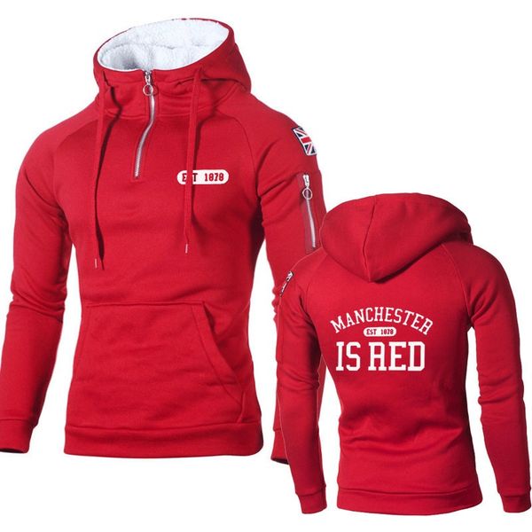 

autumn new united kingdom red letter hoodies men manchester fashion sweatshirts casual hip hop pullover hoodie m-3xl, Black
