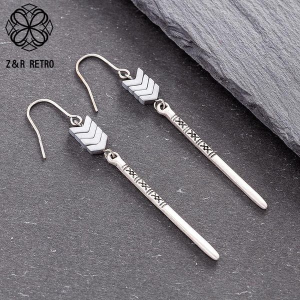 

dangle & chandelier vintage earrings for women antique statement simple women's jewelry female geometric suspension ear decoration pend, Silver