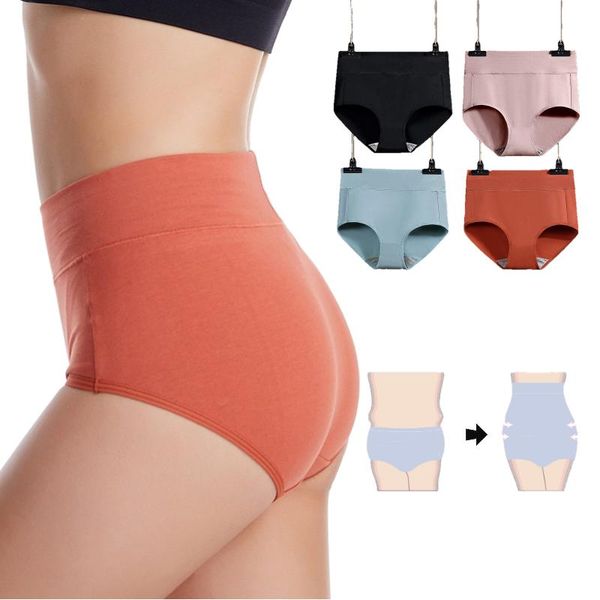 

women's panties high waist pure cotton elastic soft large size xxxl ladies underwear breathable briefs, Black;pink