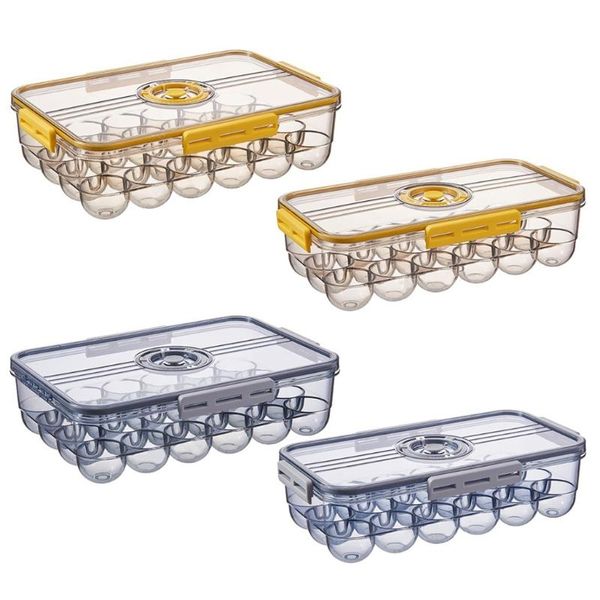 

storage bottles & jars t5eb refrigerator box timekeeping kitchen 24 grid eggs holder bin organizer