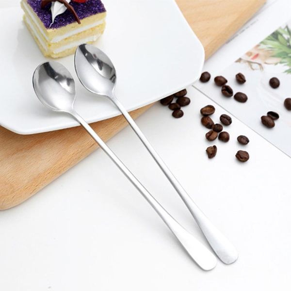 

spoons 304 stainless steel dessert fruit forks honey coffee stirring spoon kid cutlery dinnerware accessories