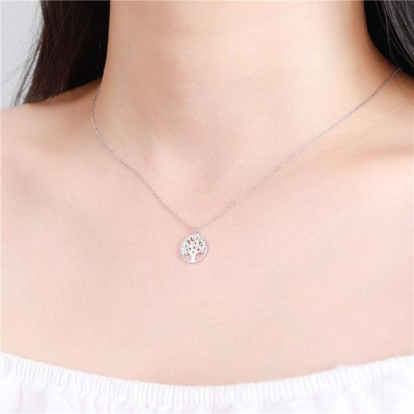 

chains chn42 tree of life pendant necklace wishing 925 jewelry necklaces, Silver