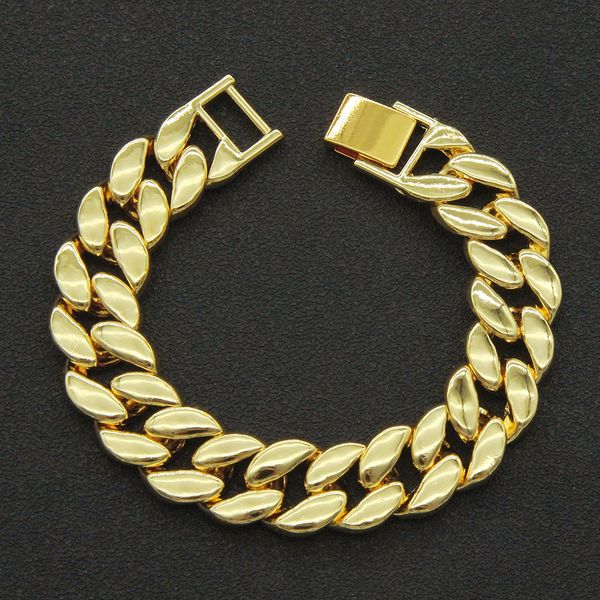 

hip hop men bracelet european american rap cool glossy cuban chain wrist hipster nightclub dance jewelry, Black