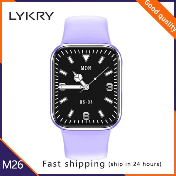 

lykry m26plus smartwatch men women 1.77inc iwo15 m26 plus bluetooth call wireless charger fitness watches pk iwo 13 w66 hw22g, Slivery;brown