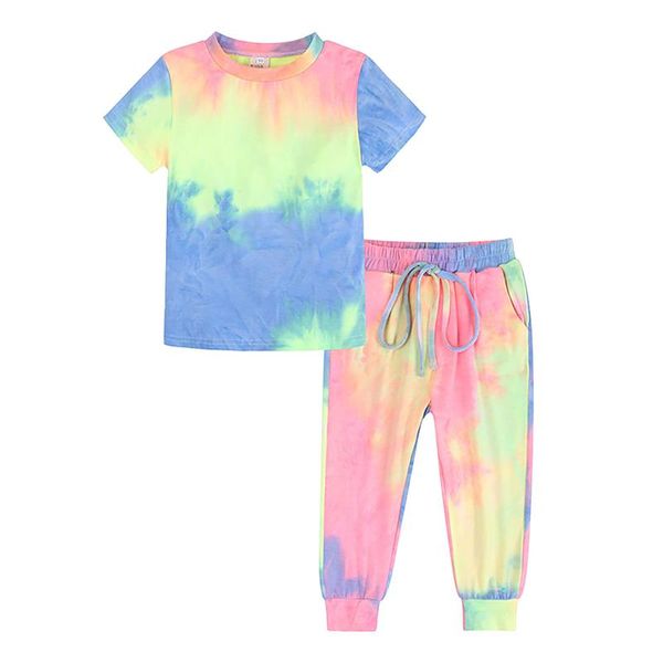 

clothing sets kids girls boys casual outfit running gym workout sportswear cotton summer sport suits short sleeves t-shirt pants set, White