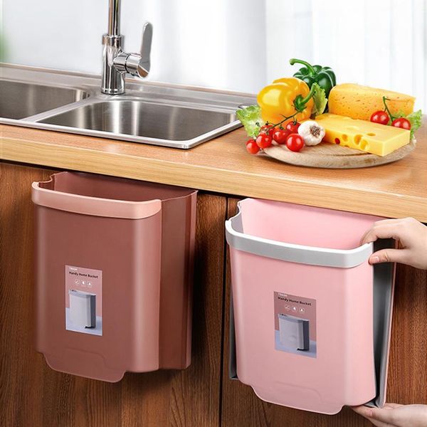 

waste bins 8l wall mounted trash can with lid bin kitchen cabinet door hanging garbage car