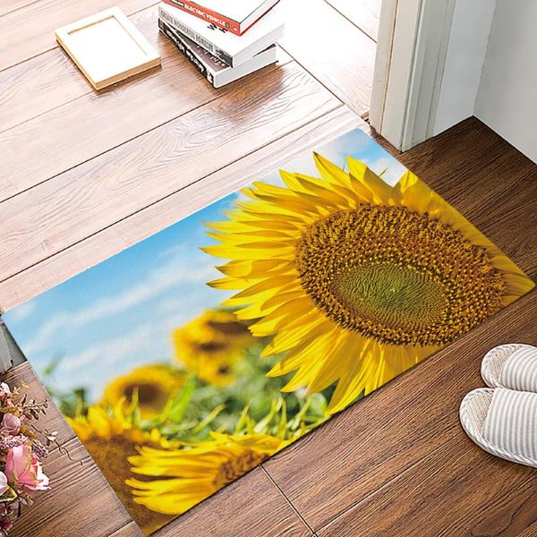 

carpets modern family doormats summer garden sunflower for kitchen bathroom non-slip mats living room decoration welcome art carpet
