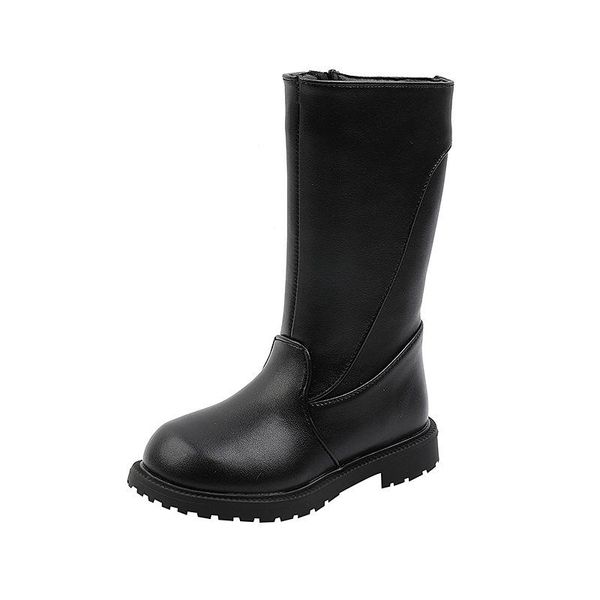 

boots children girls high princess fashion short plush warm winter shoes kids student snow cotton baby 02c, Black;grey