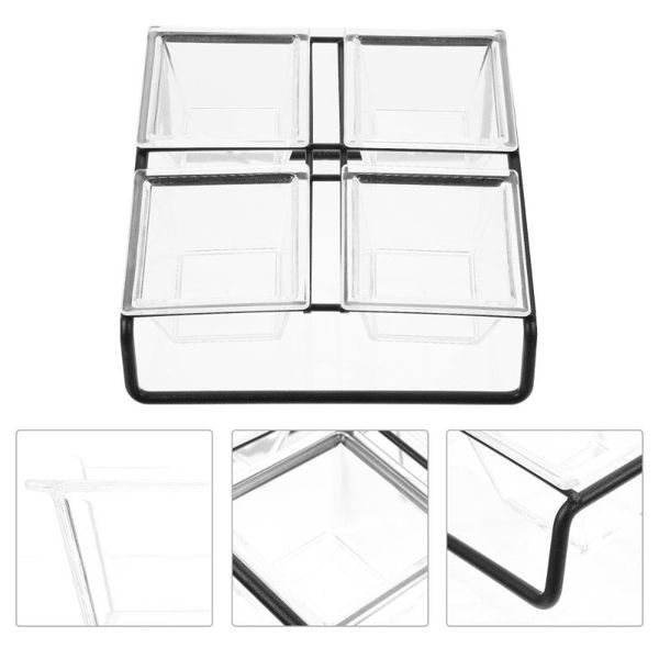 

dishes & plates 1 set storage plate snack tray square clear bowl