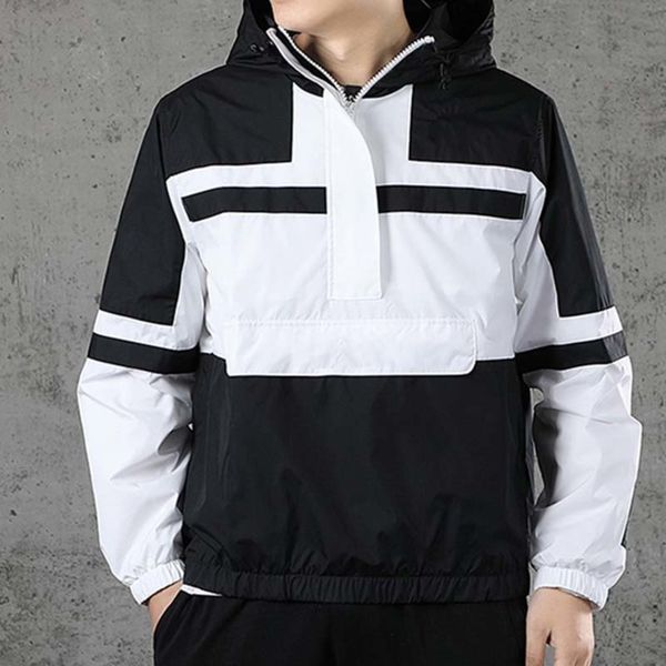 

Men Coat Digner Women Sports Sweatshirt Hoodie Long Sve Mens Hoodi tech fce Tops Autumn Couple Hooded Half Zip et Windbreaker Asian Size, Black;brown