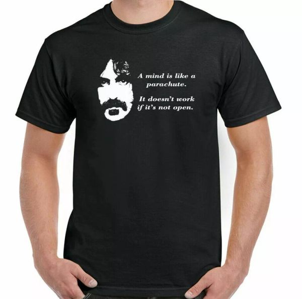 

frank zappa t shirt man phrase electric guitar keyboard battery, White;black