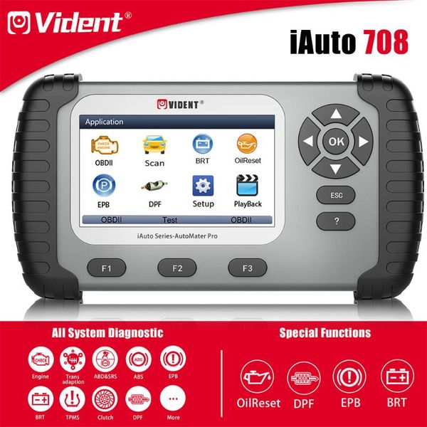 

diagnostic tools vident iauto708 full system all make scan tool obdii scanner