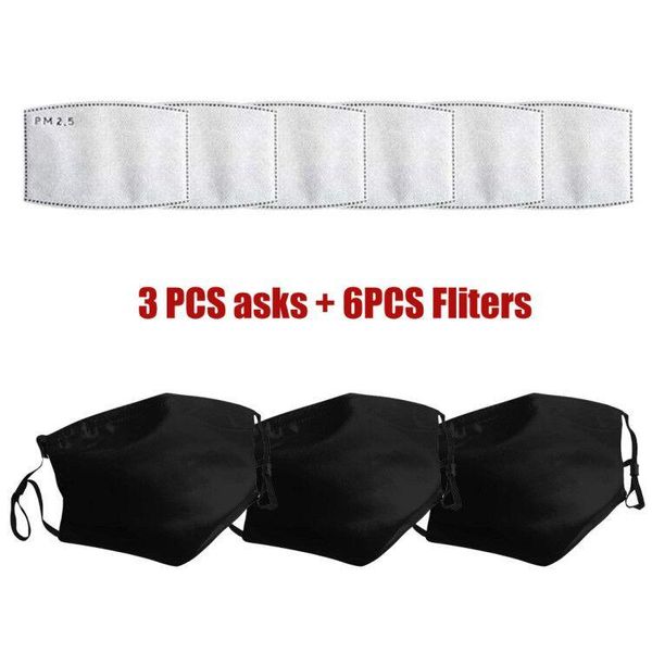 

towel 3pcs bike facecover with 6pcs filter dust outdoors sports mouthcover towels quick dry hair hat nanometer