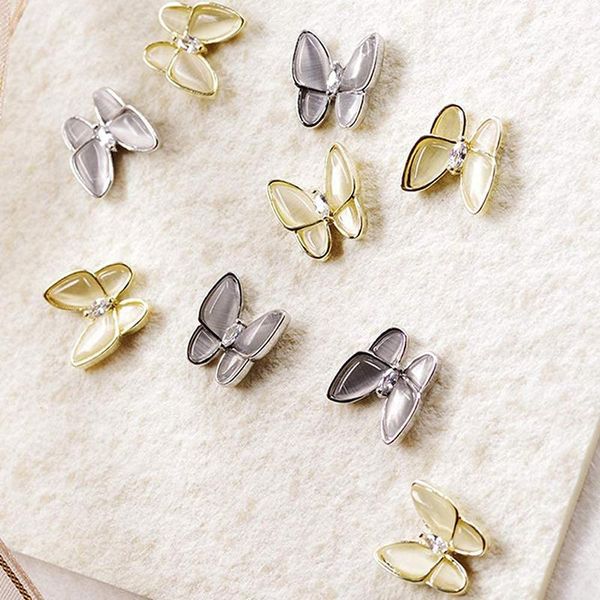 

nail art kits 3d moving butterfly rhinestones crystal studs charming gem diy diamond nails jewelry decoration for acrylic