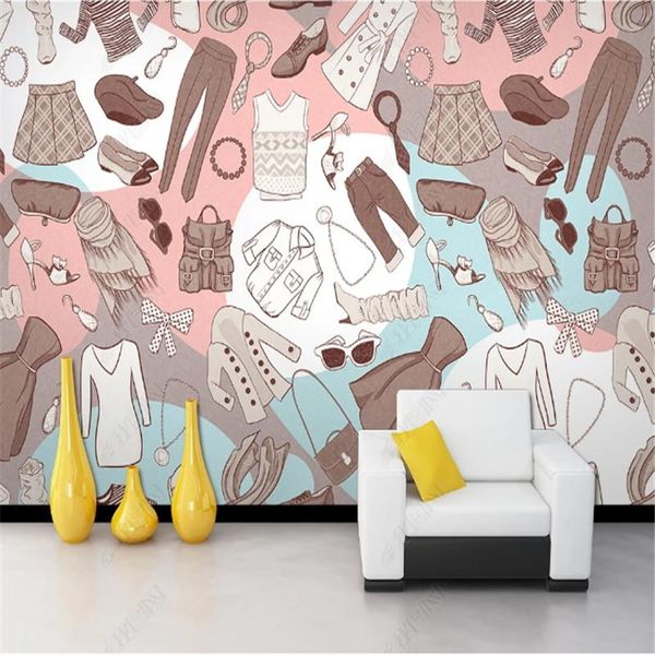 

wallpapers fashion simple shopping mall store industrial decoration wallpaper commercial clothing background wall paper mural