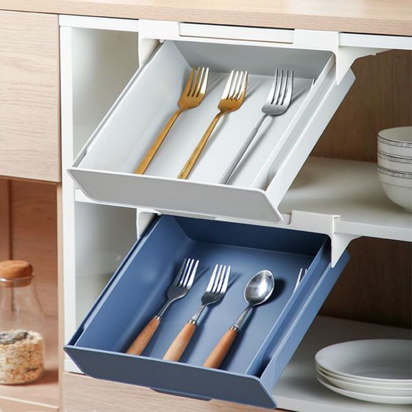 

storage drawers kitchen cabinet divider shelf desk drawer organizer utensil holder under hanging box spoon tray stationery case