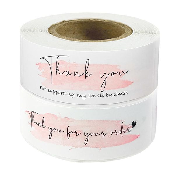 

120pc pink "thank you for your order" stickers supporting my business gift package decoration seal labels stationery sticker wrap