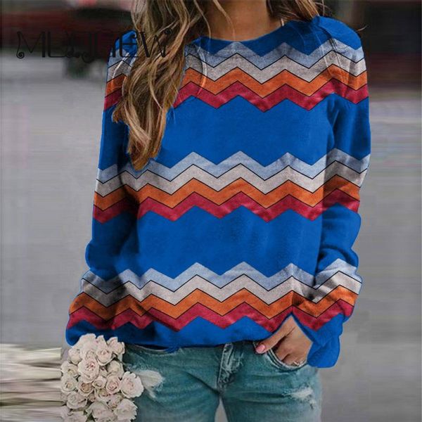 

women's t-shirt ladies stripe round neck long sleeve pullover spring and autumn loose oversized female casual retro style tshirt, White