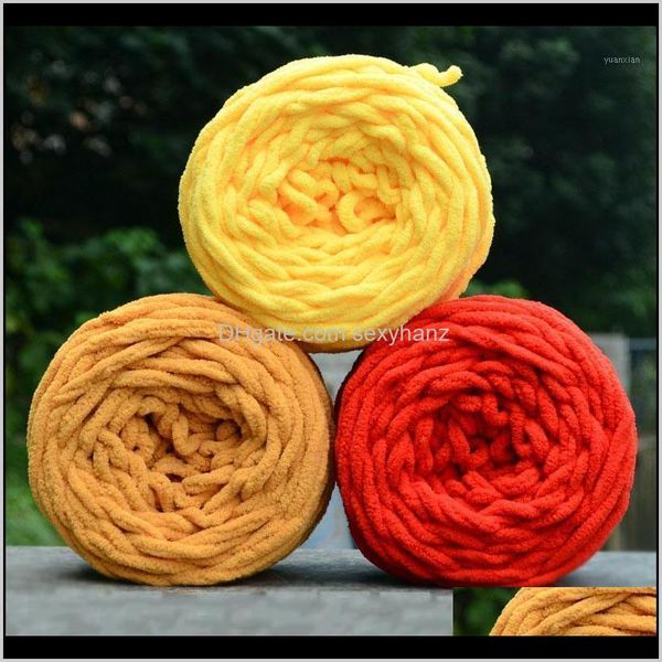 

clothing fabric apparel drop delivery 2021 diy soft knitting chunky towelling wool ball skein scarf yarn pure color cute 100g 804651 btyd2, Black;white