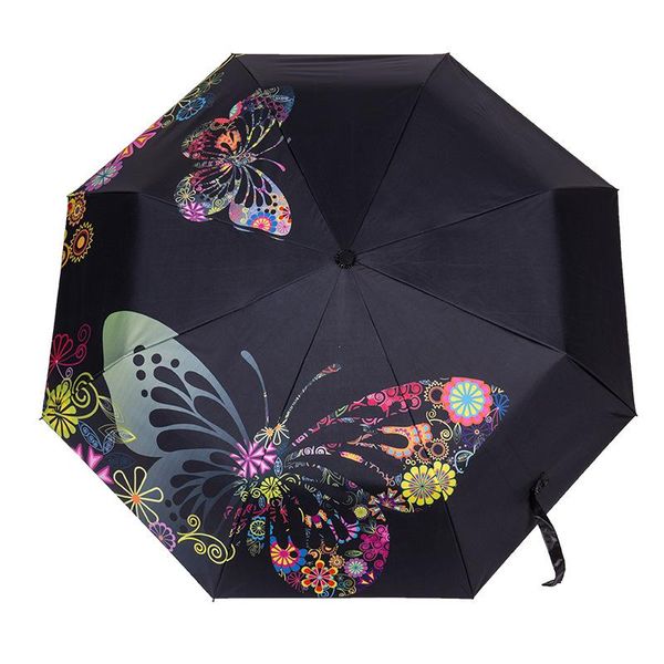 

umbrellas dielianhua sunscreen umbrella 8k three-fold folding rain and sun dual-purpose parasol temperament lady