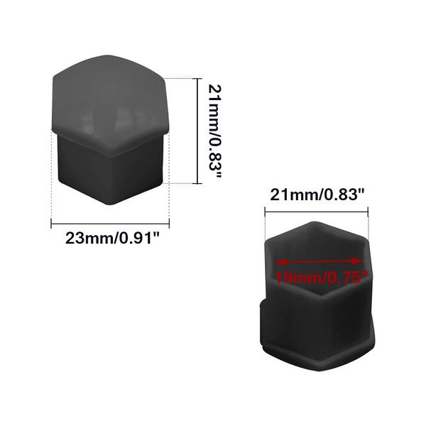 Porcas de roda de carro cobre caps 20 pcs 19mm auto hub parafuso protetor protetor de parafuso cabeça tampa de tampa plástico pneu parafusos