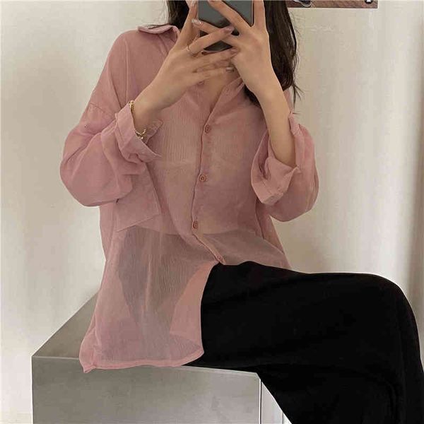 

dress women chic summer shirts gentle solid loose sunsceeen casual office lady elegance blouse female, White