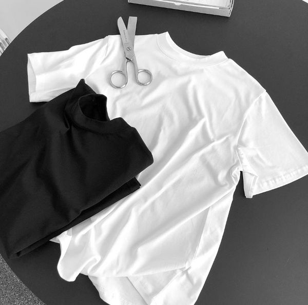 

women's t-shirt summer american fashion round neck short sleeve simple show thin leisure comfortable female, White