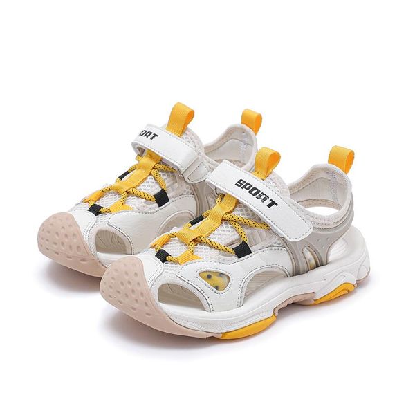 

sandals summer boys children flat beach shoes kids sport casual leather breathable soft little girls, Black;red
