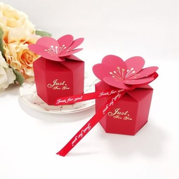 

gift wrap 20pcs petal flower chocolate candy dragee cardboard box decoration paper packaging wedding decor event party supplies