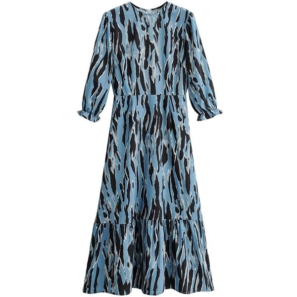 

summer women long dress section ladies' o-neck short sleeve striped dresses female streetwear 210524, Black;gray