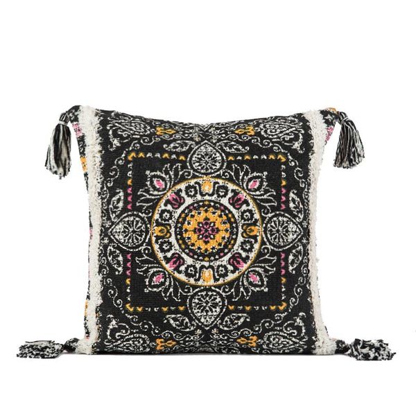 

cushion/decorative pillow boho cushion cover macrame pillows case bohemia geometric pattern cotton thread tassels pillowcase sofa throw home