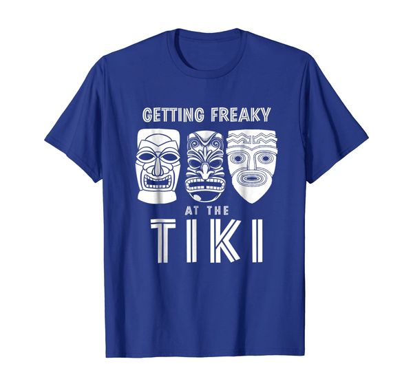 

getting freaky at the tiki luau party hawaii vacation tshirt, White;black
