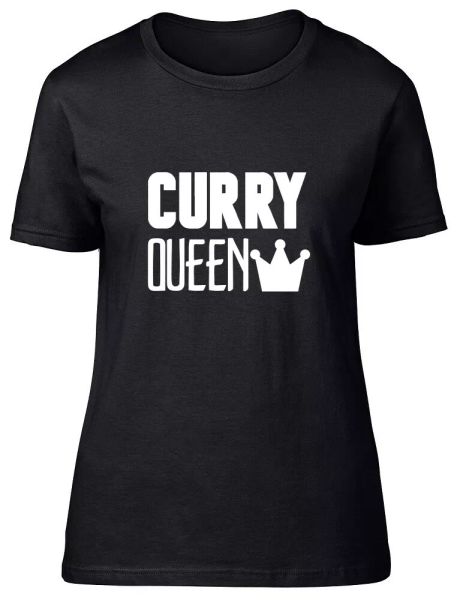 

curry queen womens ladies fitted t-shirt tee, White;black