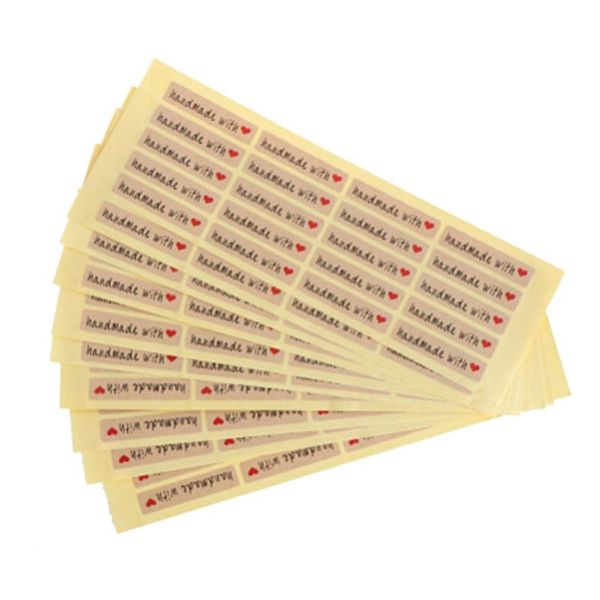 

240pcs/lot handmade sticker vintage kraft label diy hand made for gift cake baking sealing stationery wrap