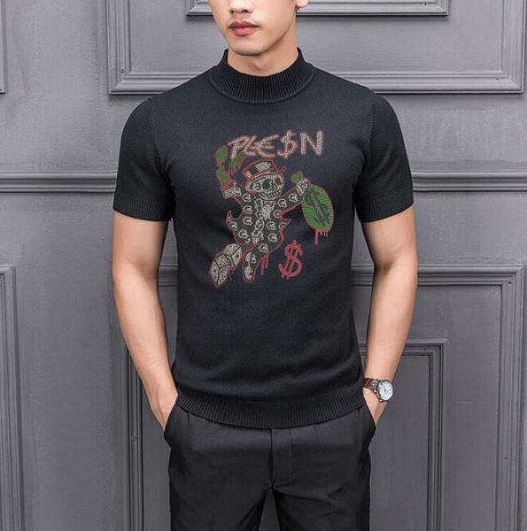 

fashion brand rhinestone design men's sweaters sportswear, White;black