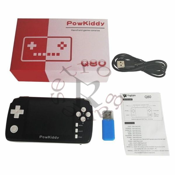 

powkiddy q80 retro handset 3.5 "ips screen built-in 1000+games open system ps1 simulator 16g memory games portable player game players