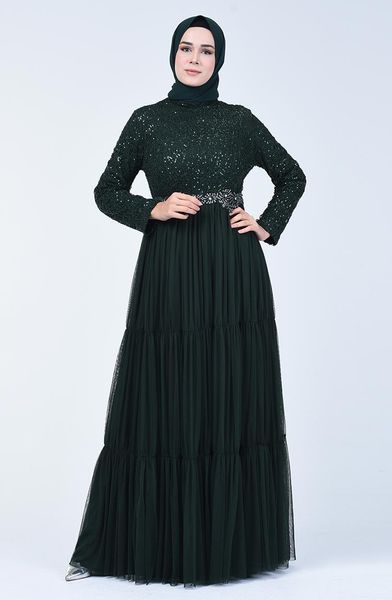 

ethnic clothing minahill green islamic evening dress 52769-03, Red
