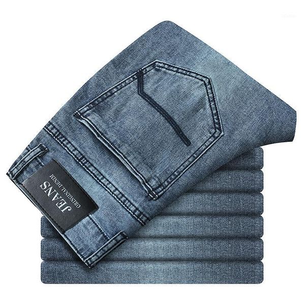 

cultivate one's morality elastic straight jeans male blue ashes men's