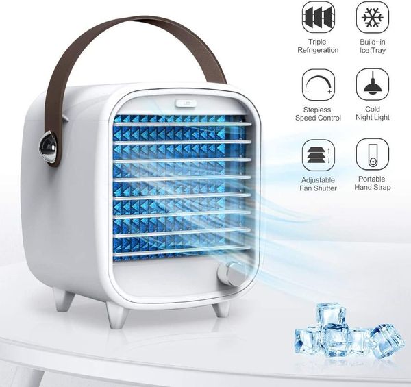 

electric fans smartdevil portable air conditioner small usb deskcooler built-in ice box cooling fan strong wind night light features