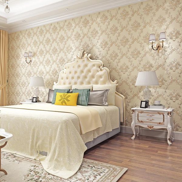 

wallpapers european round net fine pressing bedroom living room wallpaper 3d concave convex non-woven fabric y98