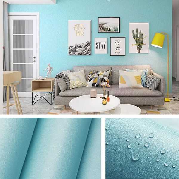 

wallpapers 1m self-adhesive contact paper silk pvc waterproof thickened wallpaper solid color plain sticker bedroom living room