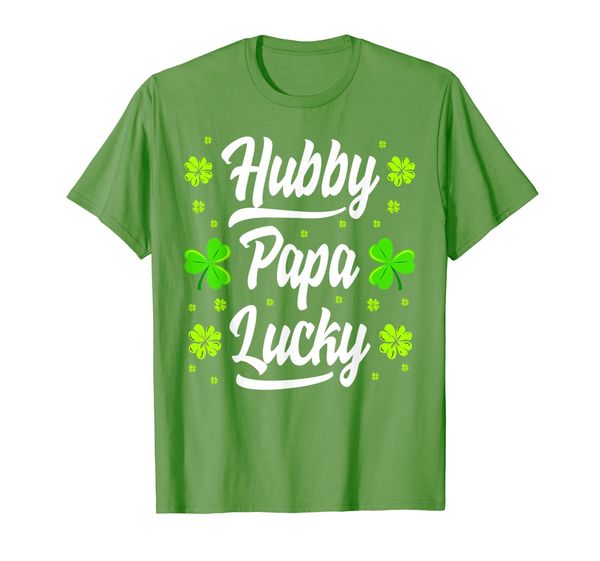 

day st patricks day shirt hubby papa lucky irish daddy gifts, White;black