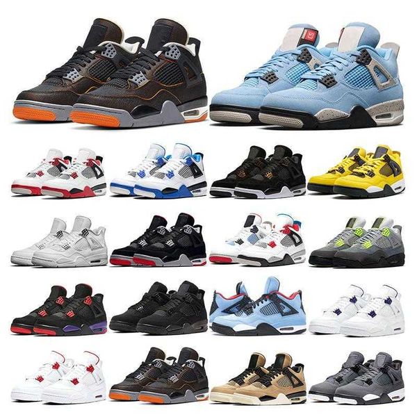 

mens basketball shoes 4s jumpman 4 university blue black cat fired red white cement cactus jack starfish men trainer sport sneakers outdoor