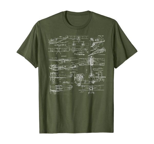 

aviation shirt with biplane blueprint drawing pilot gift, White;black