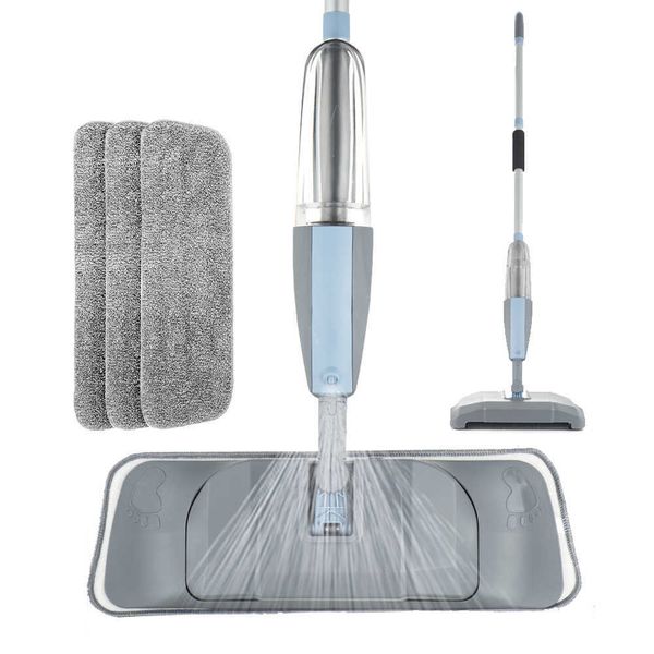 Mop 3 in 1 Spray e spazzatrice Aspirapolvere Set di strumenti per la pulizia piatta di pavimenti duri per uso domestico facile da usare in mano 210805