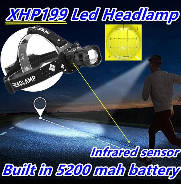 

high powerful sensor headlight led head toch usb rechargeable headlamp lamp 18650 bright fishing lantern headlamps