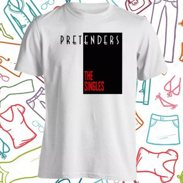 

the pretenders the singles men's white t-shirt size s to 3xl, White;black