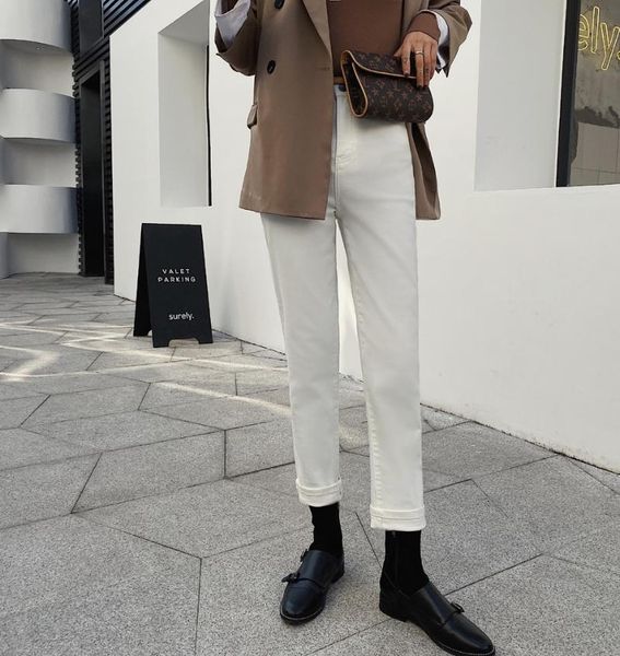 

women's jeans 2021 autumn winter fashion for women slim casual cotton high waist stretch trousers boyfriend denim pants wj162, Blue