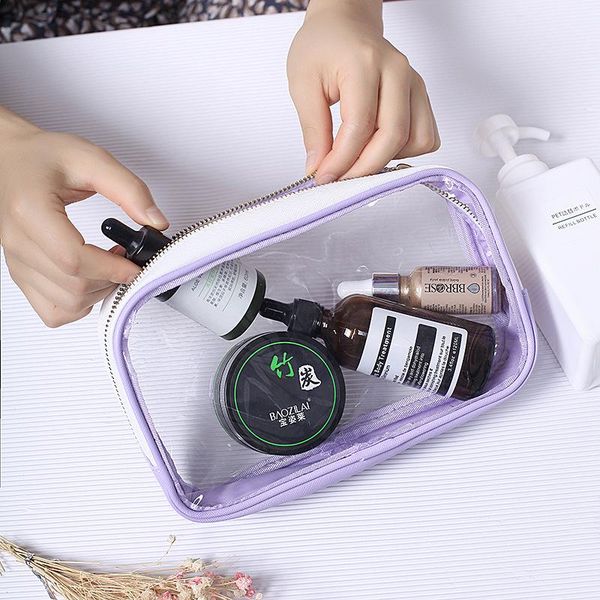 

transparent makeup bag pvc waterproof cosmetic case organizer women beauty pouch necesserie travel toiletry washing bags & cases