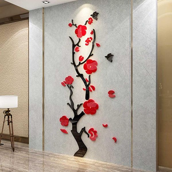 

wall stickers elegant flowers sticker 3d acrylic decals murals porch living room home decor art diy wallstickers poster quality wallpaper